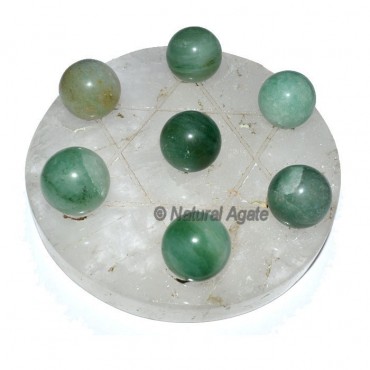 7 Green Aventurine Ball with  Crystal David Star B