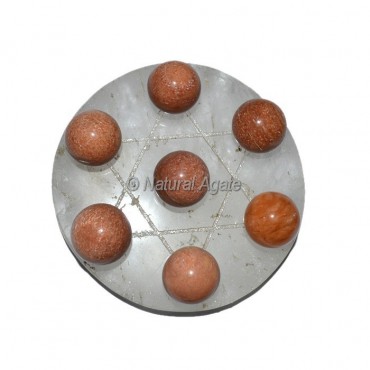 Peach Aventurine Ball Chakra David Star Disc