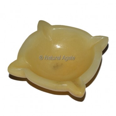 Golden Quartz Carved Gemstone Bowl