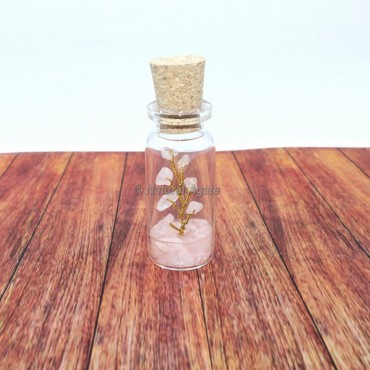 Rose Quartz Gemstone Bottle Tree