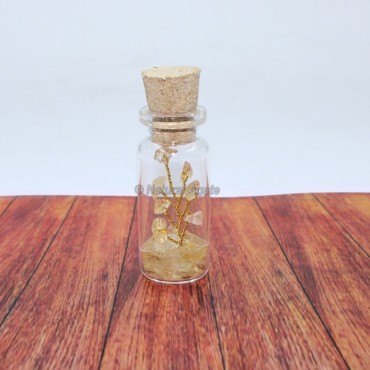 Citrine Gemstone Bottle with Tree Beads