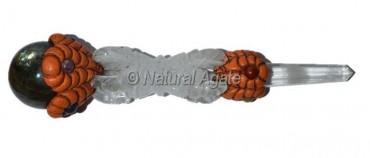 Crystal Quartz  Dorje Tibetan Wand