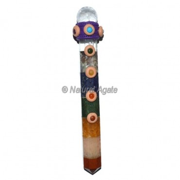 Chakra Stone Bonded Tibetan Wand