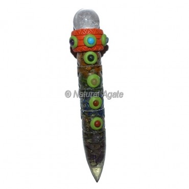 Seven Chakra Stone Tibetan Wand