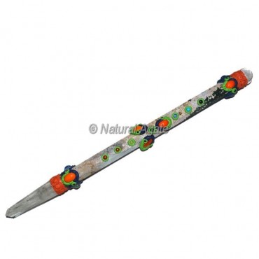 Tree Agate Seven Chakra Wand