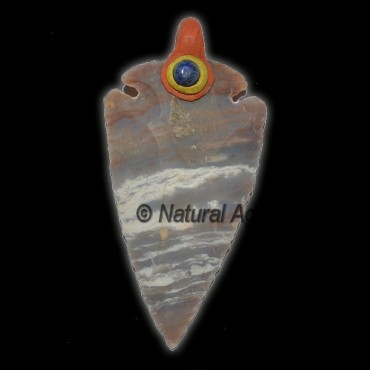 Fancy Jasper Tibetan Arrowheads Pendants with Lapi