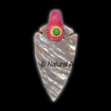 Fancy Jasper Tibetan Arrowheads Pendants