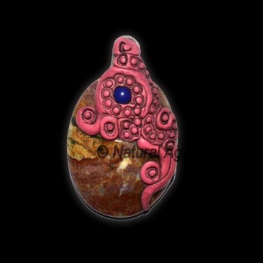 Blood Stone Oval Tibetan Pendants