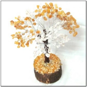 Crystal Quartz - Yellow Agate Gemstone Tree