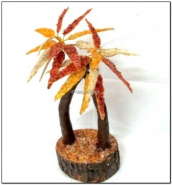  Crystal, Yellow, Red Gemstone Palm Tree