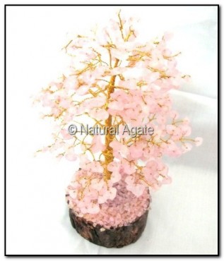 Rose Quartz 300 Pcs Chips Gemstone Tree