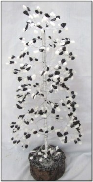 Black Agate - White Agate 500 Pcs Gems Gemstone Tree