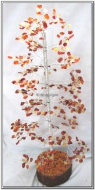 Carnelian and Golden Quartz Tree 160 Chips 