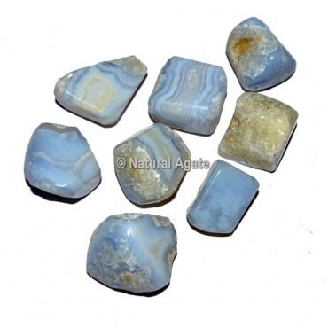 Blue Lace Agate Tumbled Stones