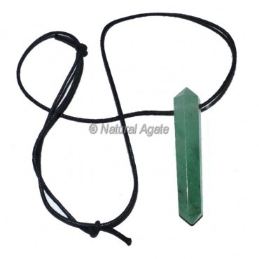 Green Aventurine Vogel Pendants With Leather Cord