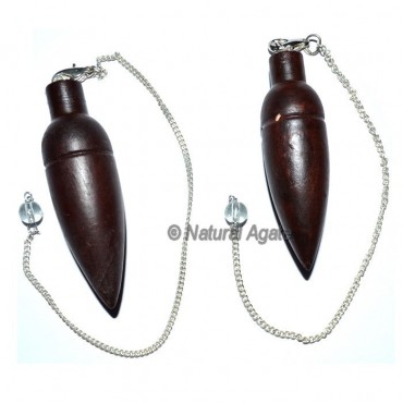 Rose Wood Bullet Carved Pendulums