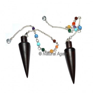 Rose Wood Long Cone Chakra Pendulums