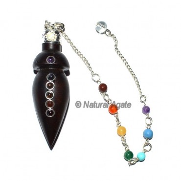 Rose Wood Bullet Cut Chakra Cab with Chakra ChainP