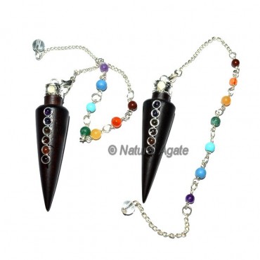 Rose Wood Long Cone ChakraCabs with Chakra Chain P