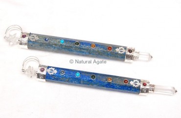 Lapis lazuli Chakra Wands with Merkaba star