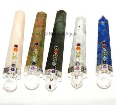 Mix Gemstone Point Chakra Wands