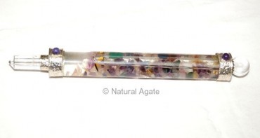 Chakra chips Glass Wands