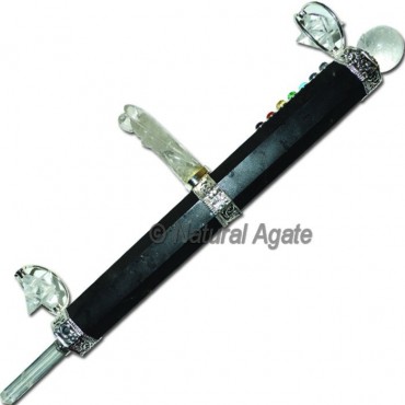 Black Tourmaline Wands with Crystal Angels