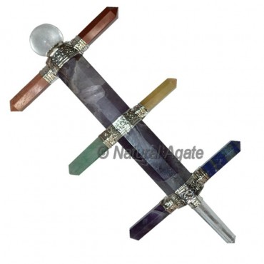 Amethyst Wands with 7 chakra Pencil Point