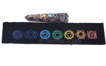 Orgone Chakra Wands With Printed Pouch
