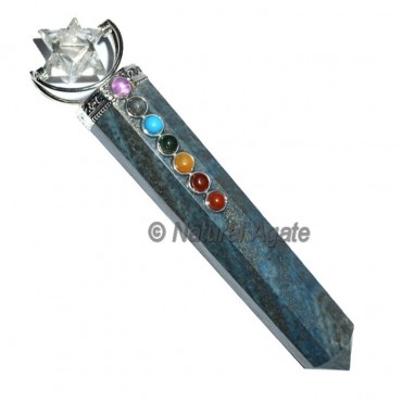 Lapis Lazuli Chakra Wands with Merkaba Star