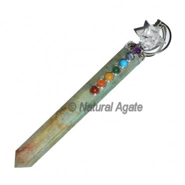 Green Aventurine Wands with Merkaba Star