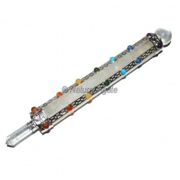 Crystal Quartz Seven Chakra Stick