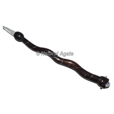 Rosewood Spiral Healing Wand