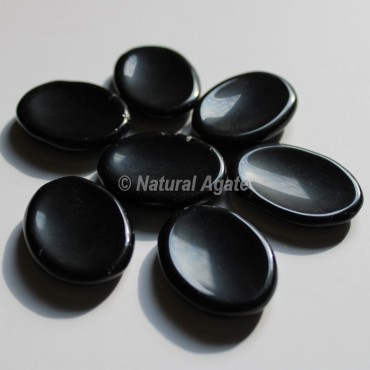 Black Agate Worry Stone