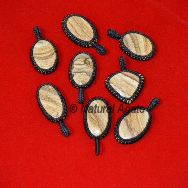 Picasso Jasper Wrap Oval Pendants