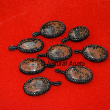 Red And Black Spotted Jasper Wrap Pendants