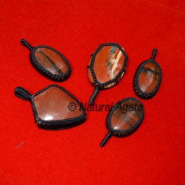 Red Jasper Wrap Oval Pendants