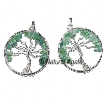 Flower of Life green Jade Tree Pendants