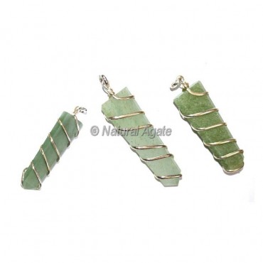 Green Flat Pencil Wrap Pendants