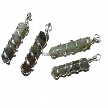 Labrodrite Pencil Wrap Pendants