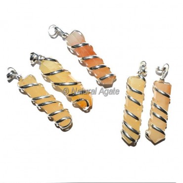 Yellow Aventurine Pencil Wrap Pendants