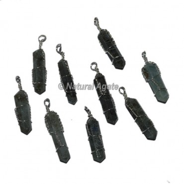 Labrodrite Double Terminated Wire Wrap Pendants