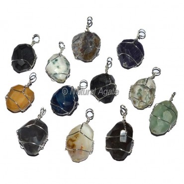 Faceted Wire Wrap Pendants