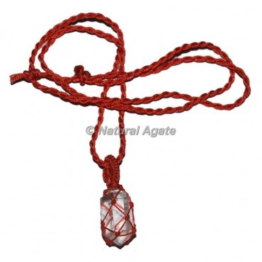 Crystal Quartz Carnelian Pencil Wrap Pendants