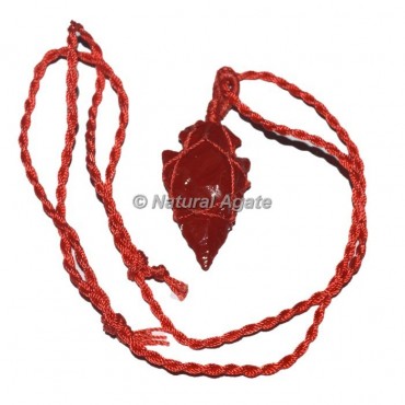 Red Glass Arrowhead Wire wrap Pendants