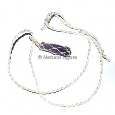 Amethyst Wire Wrap Pencil Pendants