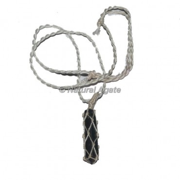 Black Agate Pencil Wrap Pendants