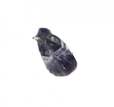 Amethyst Tumble Stone Wire Wrap Pendants