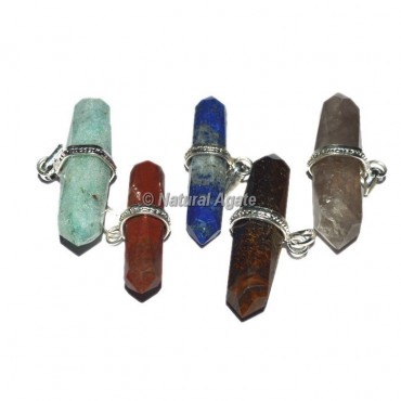 Faceted Terminated Wire Wrap Pendants