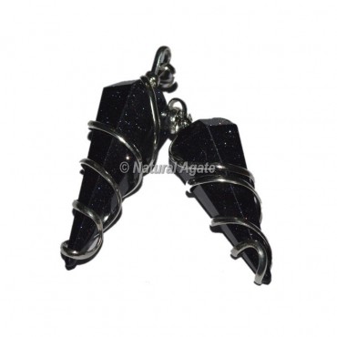 Black Tourmaline  Double Terminated Wire Wrap Pendants